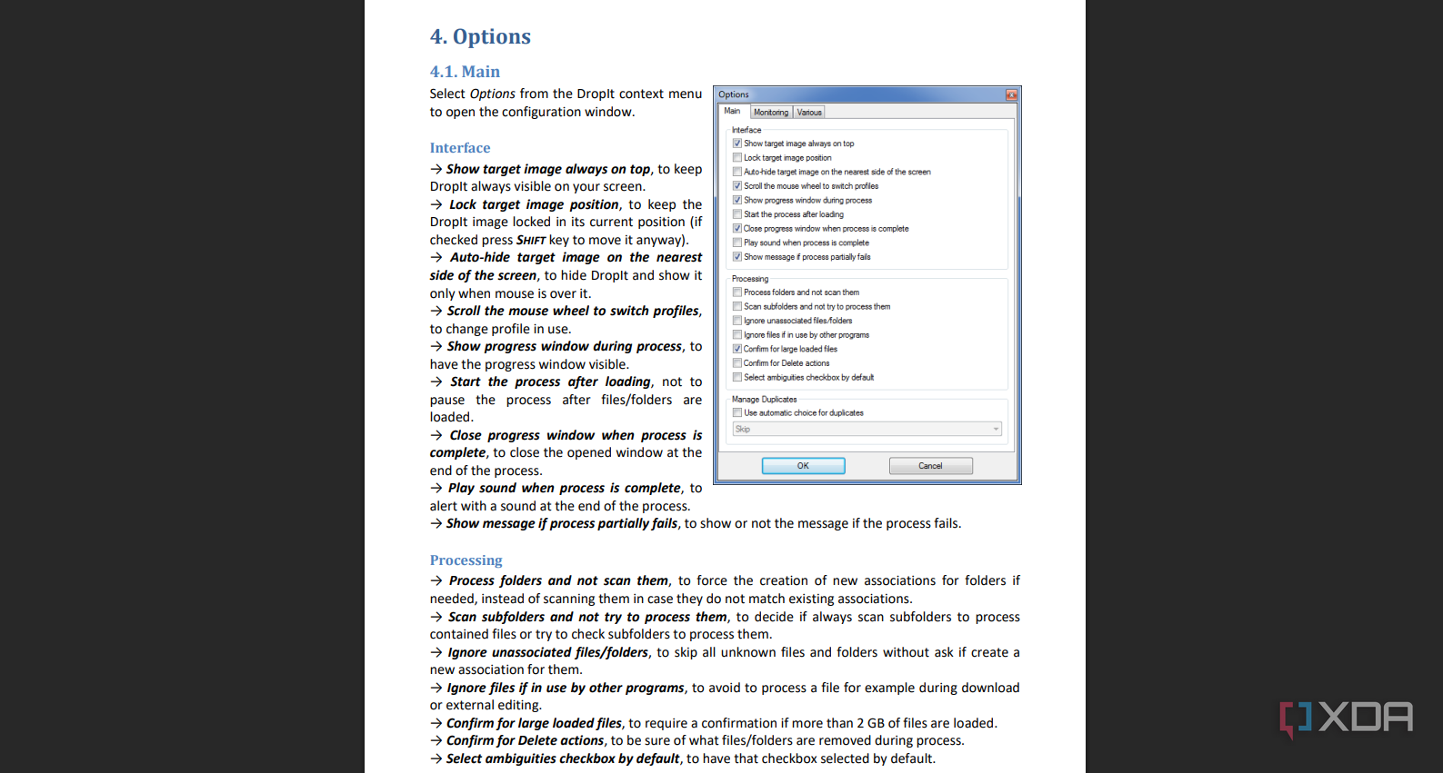 An example of the DropIt guide.