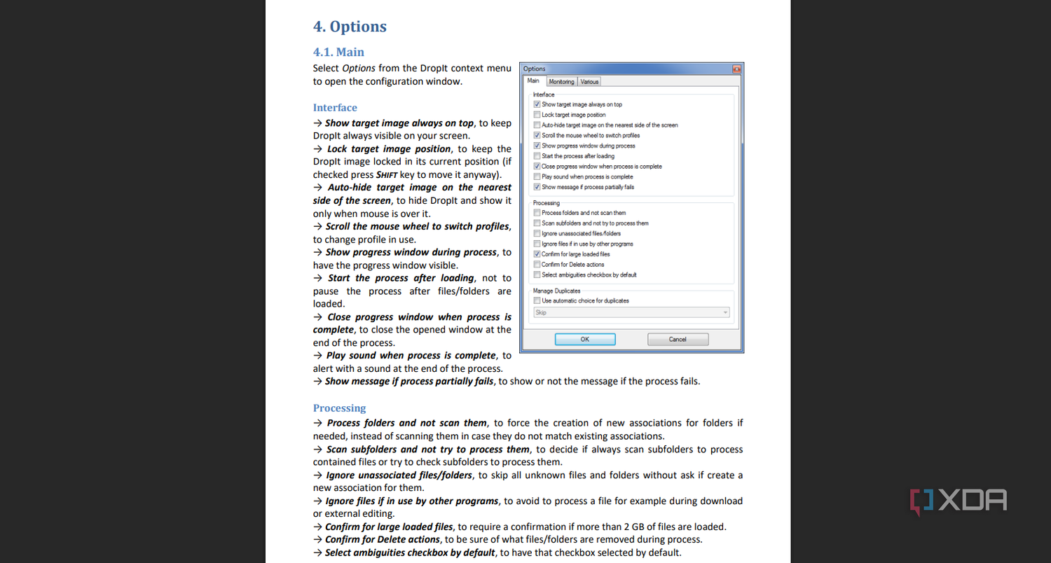 An example of the DropIt guide.
