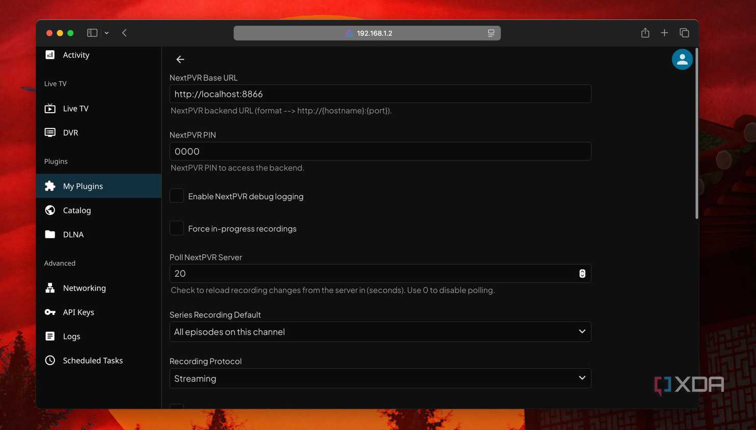 Edit the Live TV plugin in Jellyfin
