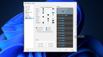 editing the theme in copyq