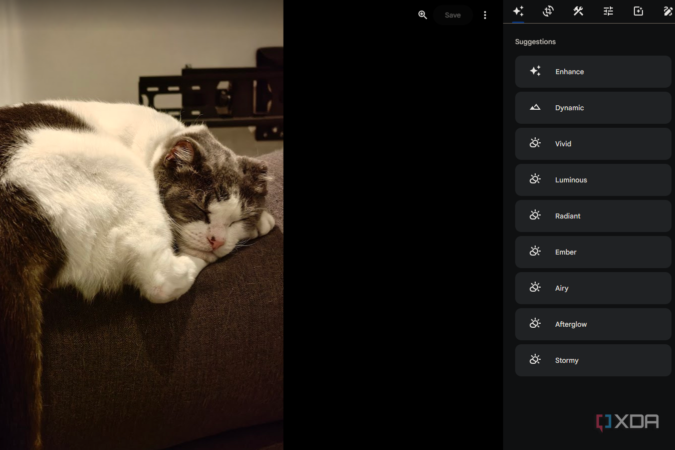 editing options in google photos