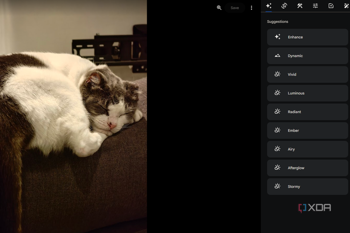 editing options in google photos