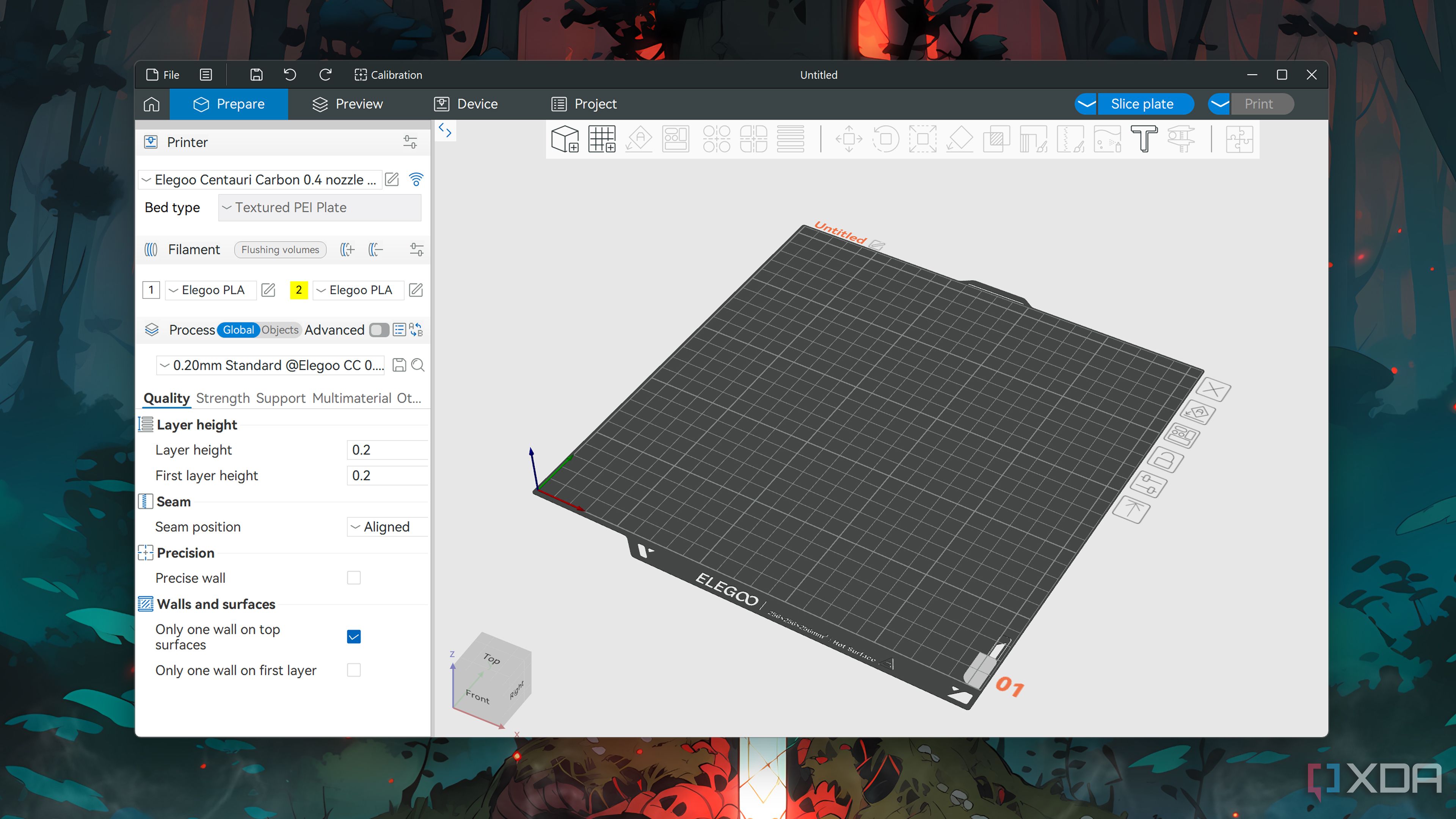 The Elegoo Slicer app