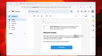 A screenshot of an email invite to join Passbolt