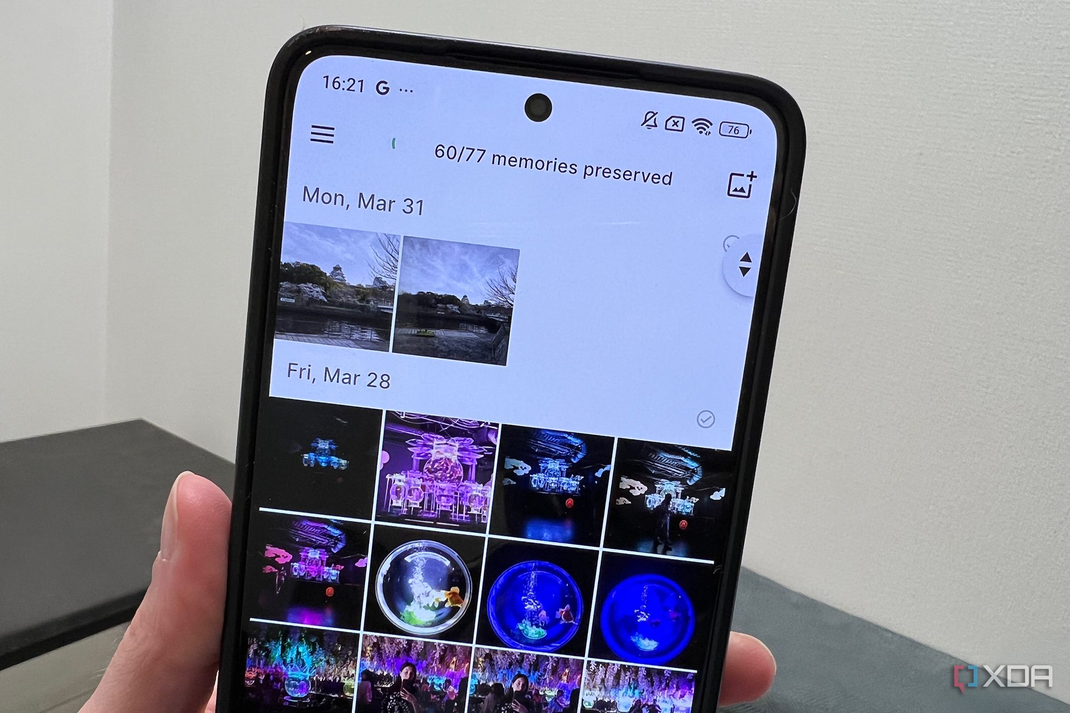 Ente Photos album on mobile in hand