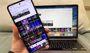 Ente Photos on Android mobile and MacBook computer