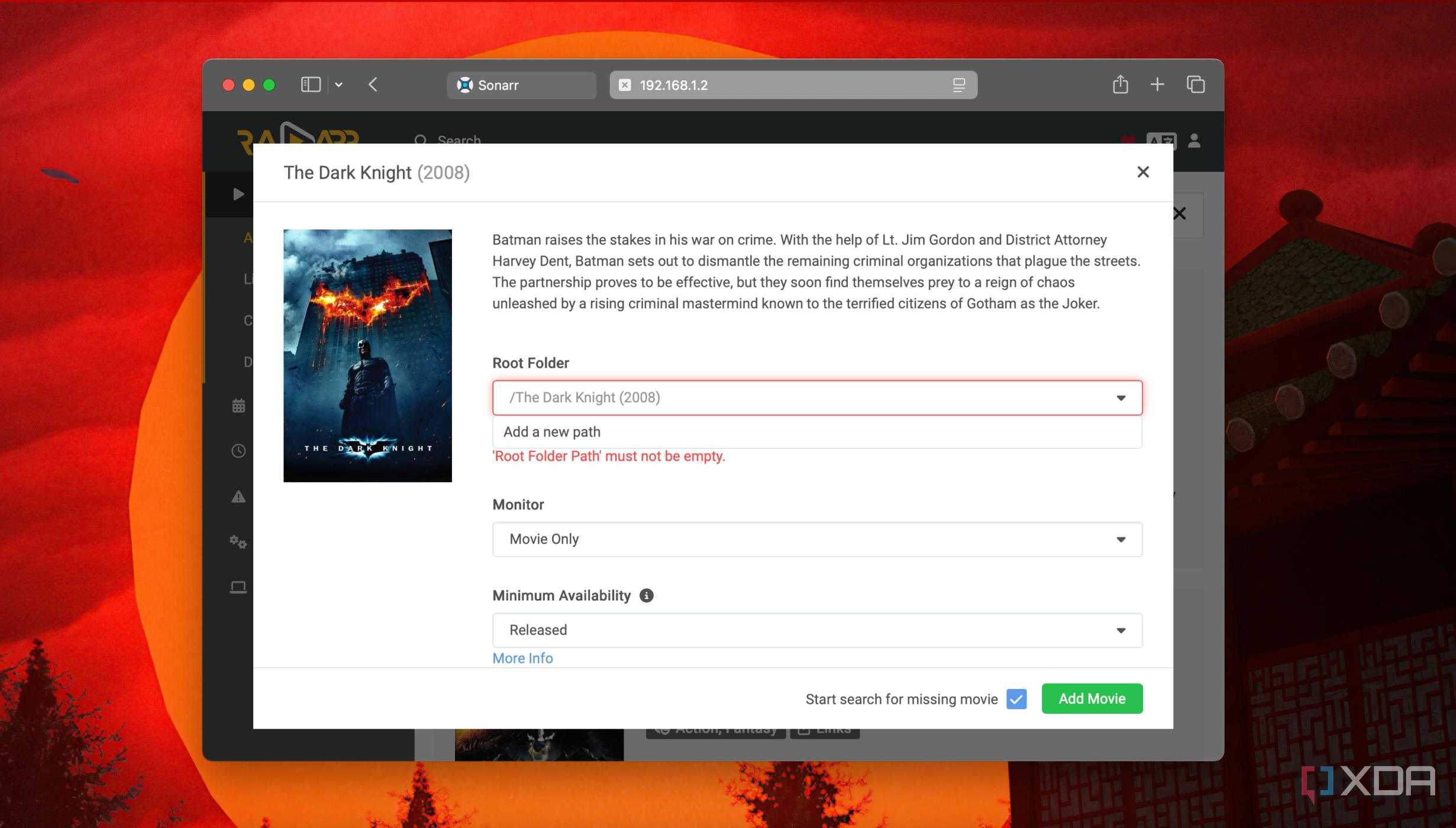 Find and add movies in Radarr