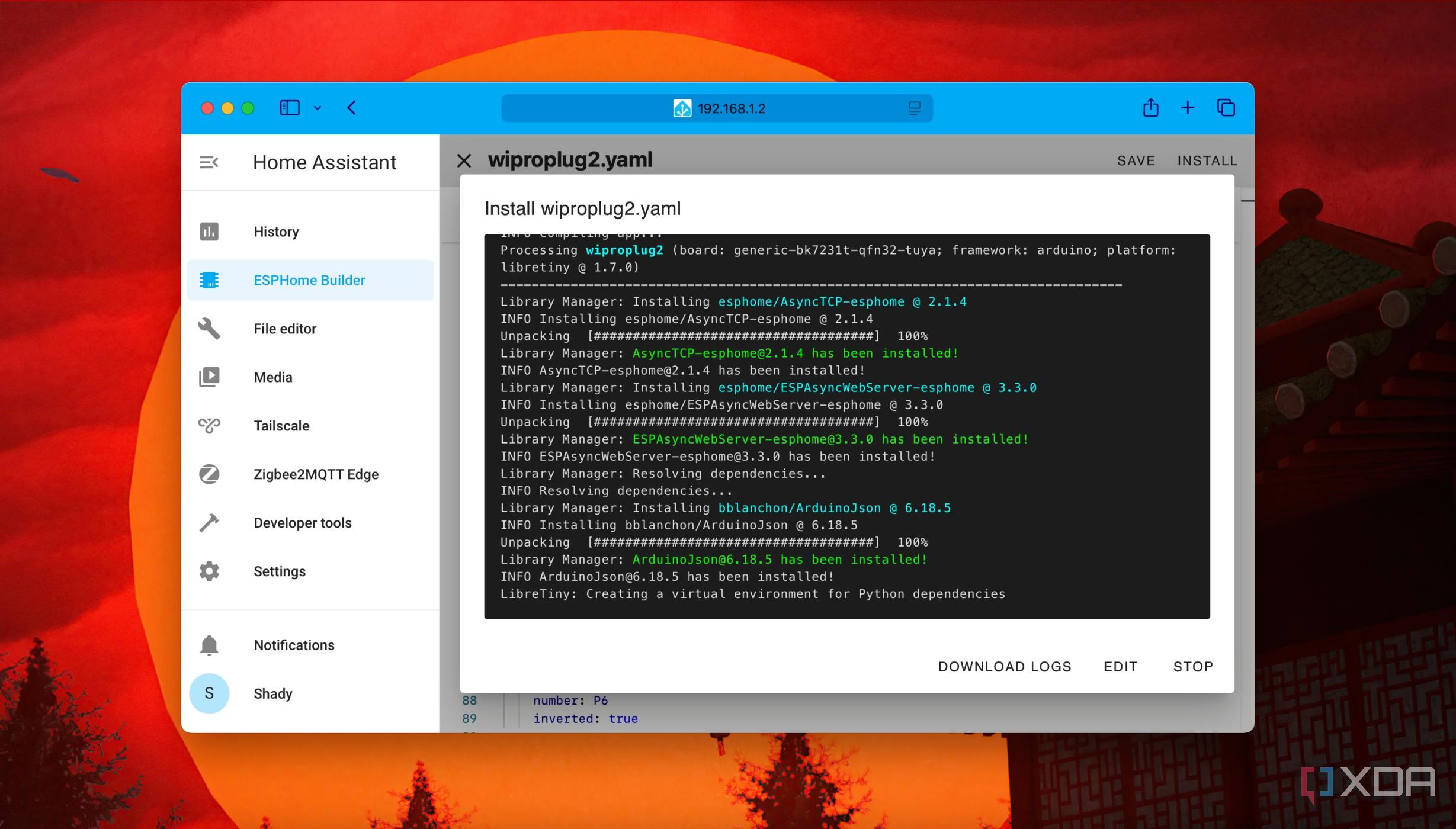 flashing latest firmware and -settings on a smart plug in Home Assistant