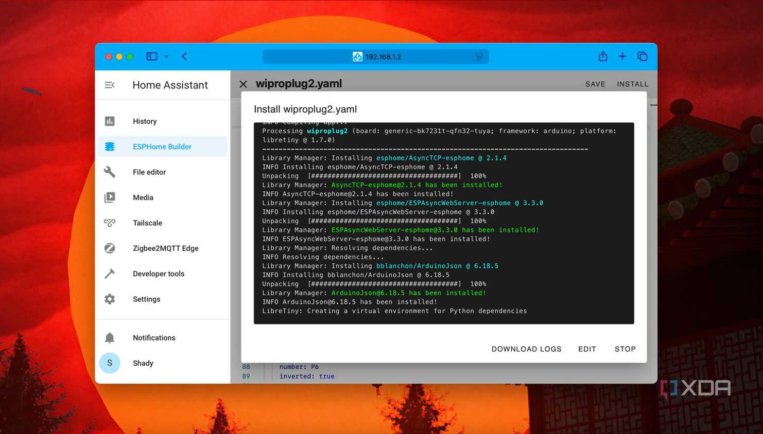 flashing latest firmware and -settings on a smart plug in Home Assistant