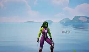 An image from the game Fortnite, showing Marvel character She-Hulk.
