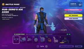 An image from the game Fortnite, showing Sub-Zero, a Mortal Kombat character.