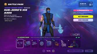 An image from the game Fortnite, showing Sub-Zero, a Mortal Kombat character.