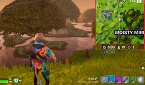 An image from the game Fortnite, showing the mini-map zoomed-in and highlighted on the right side of the screen.