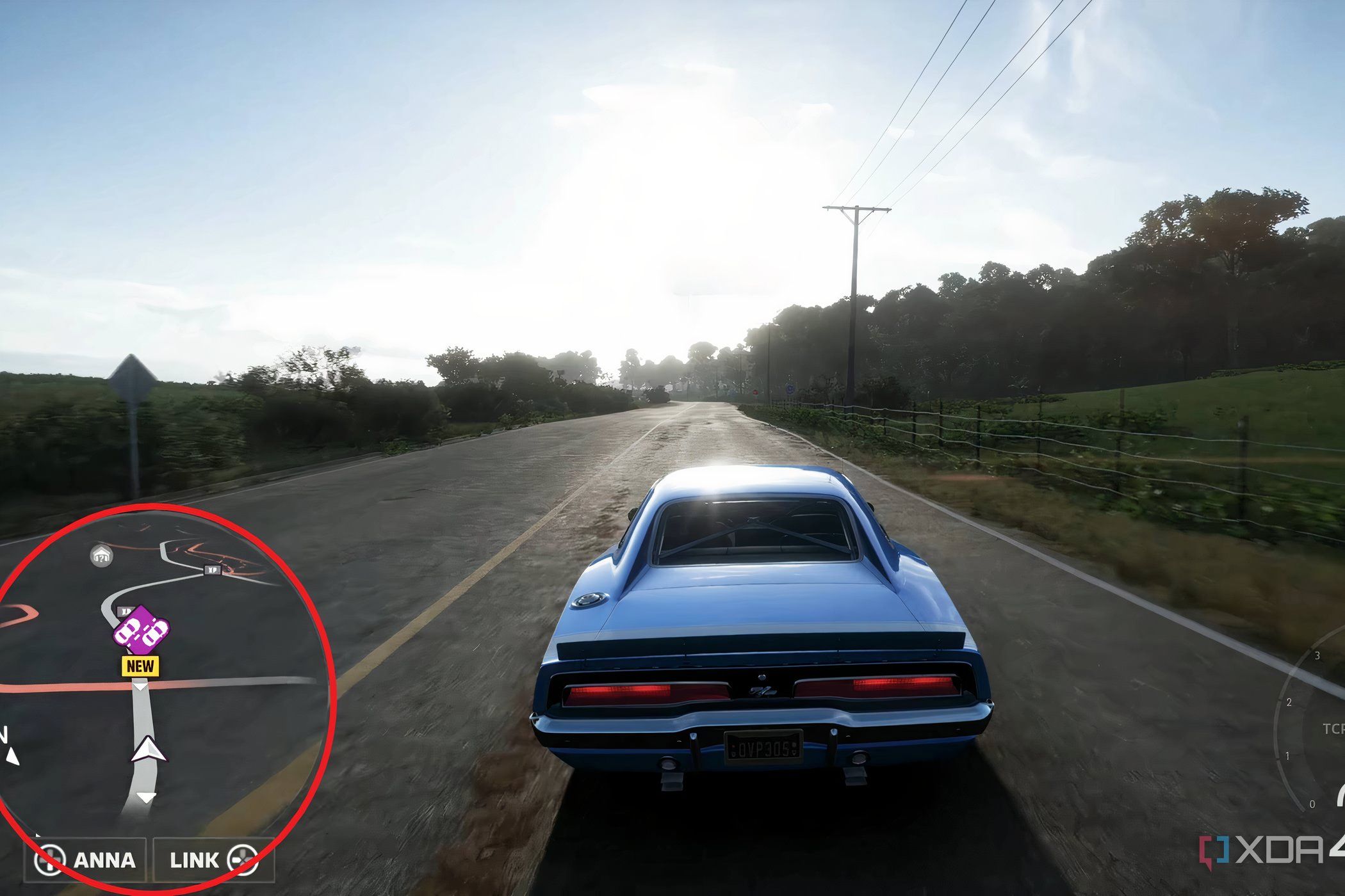 A screenshot from the game Forza Horizon 5, showing the game's mini-map highlighted on the bottom-left.