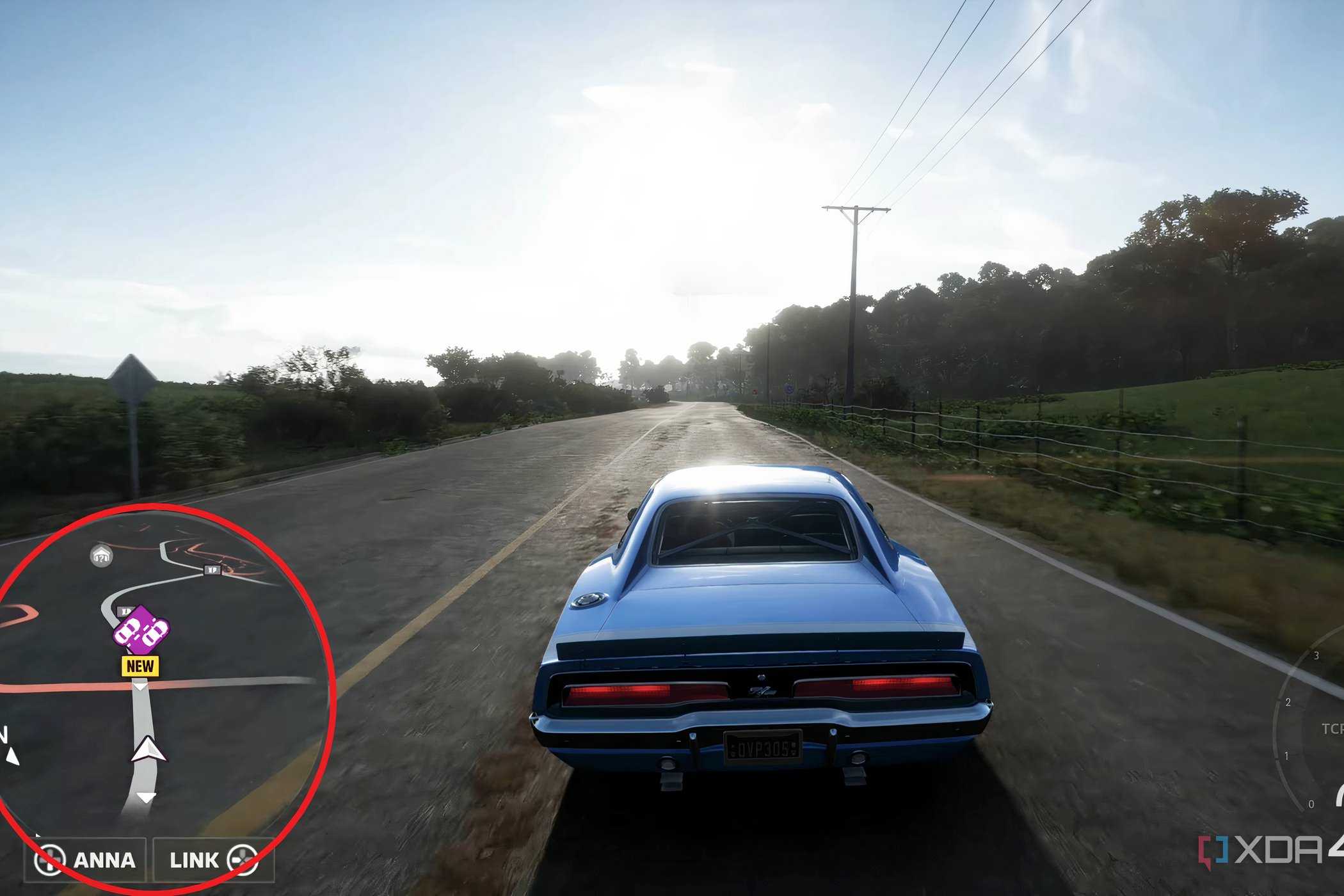 A screenshot from the game Forza Horizon 5, showing the game's mini-map highlighted on the bottom-left.