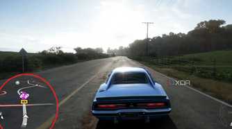 A screenshot from the game Forza Horizon 5, showing the game's mini-map highlighted on the bottom-left.