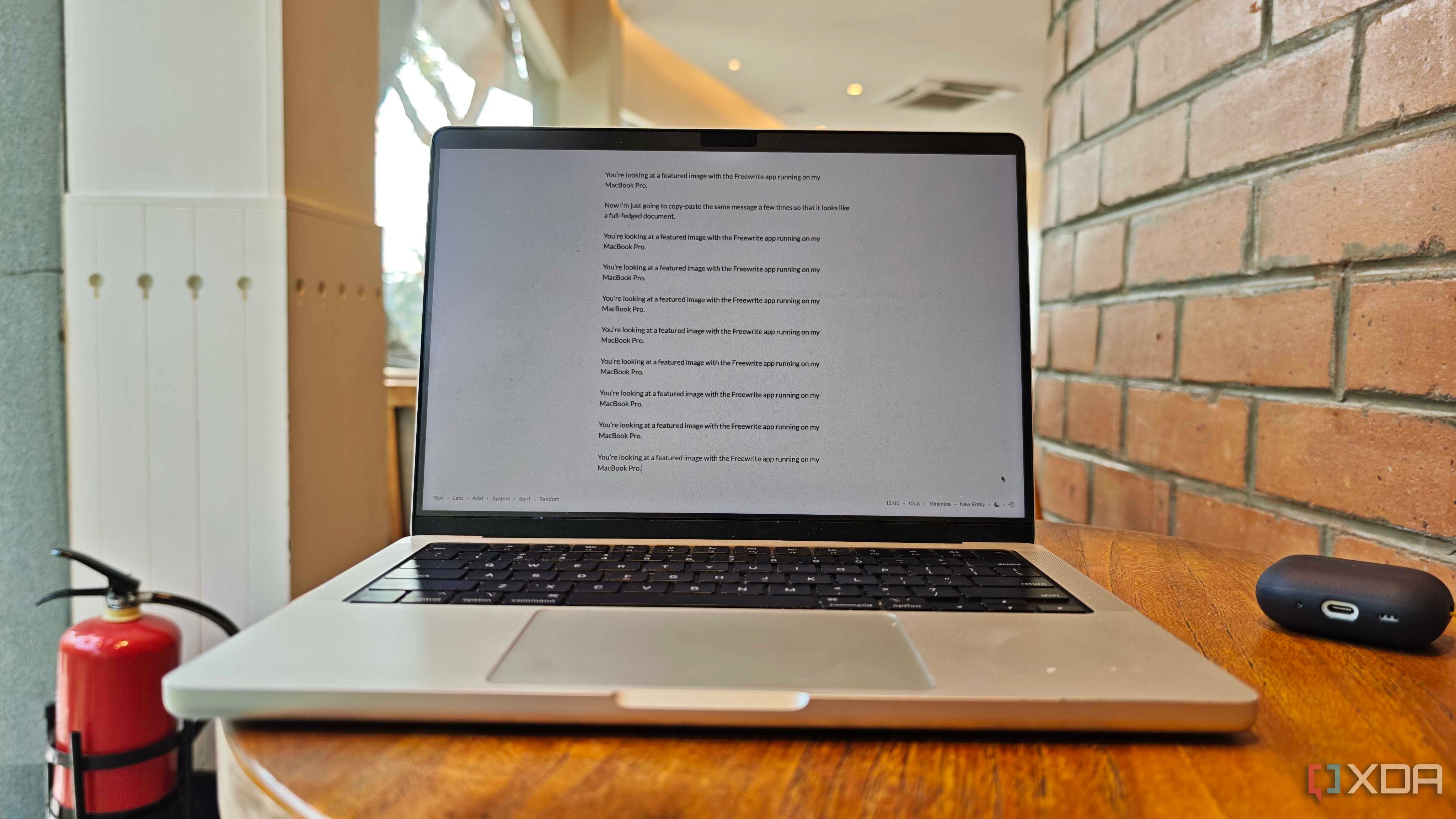 Freewrite running on MacBook