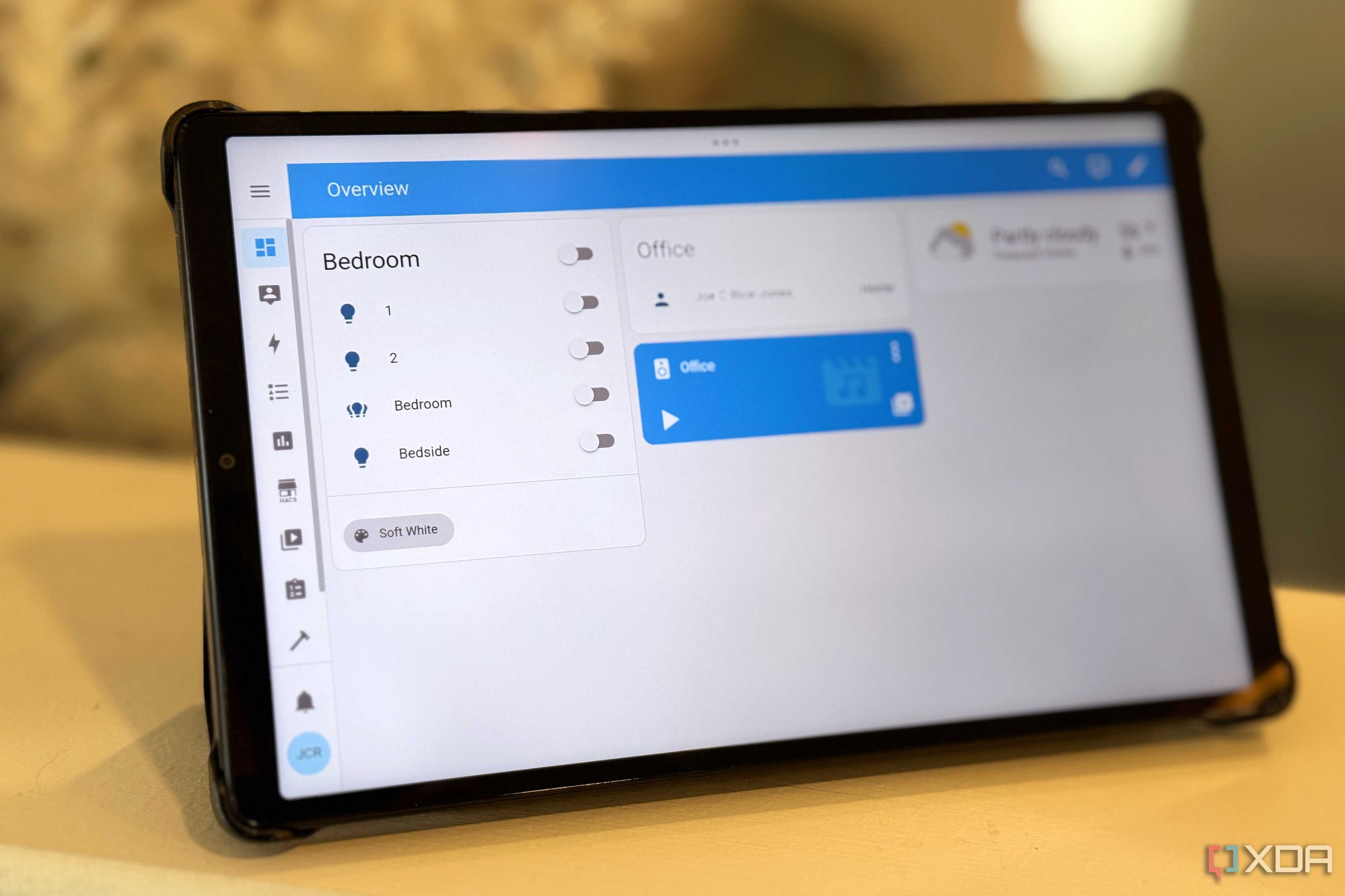 fully kiosk displaying home assistant