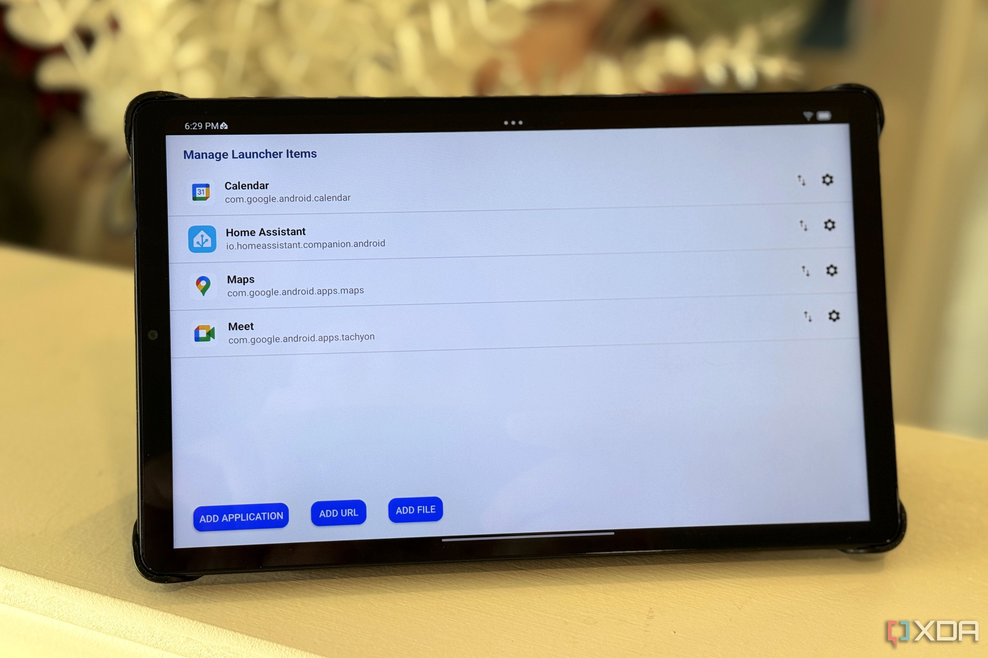 fully kiosk showing setup of custom launcher
