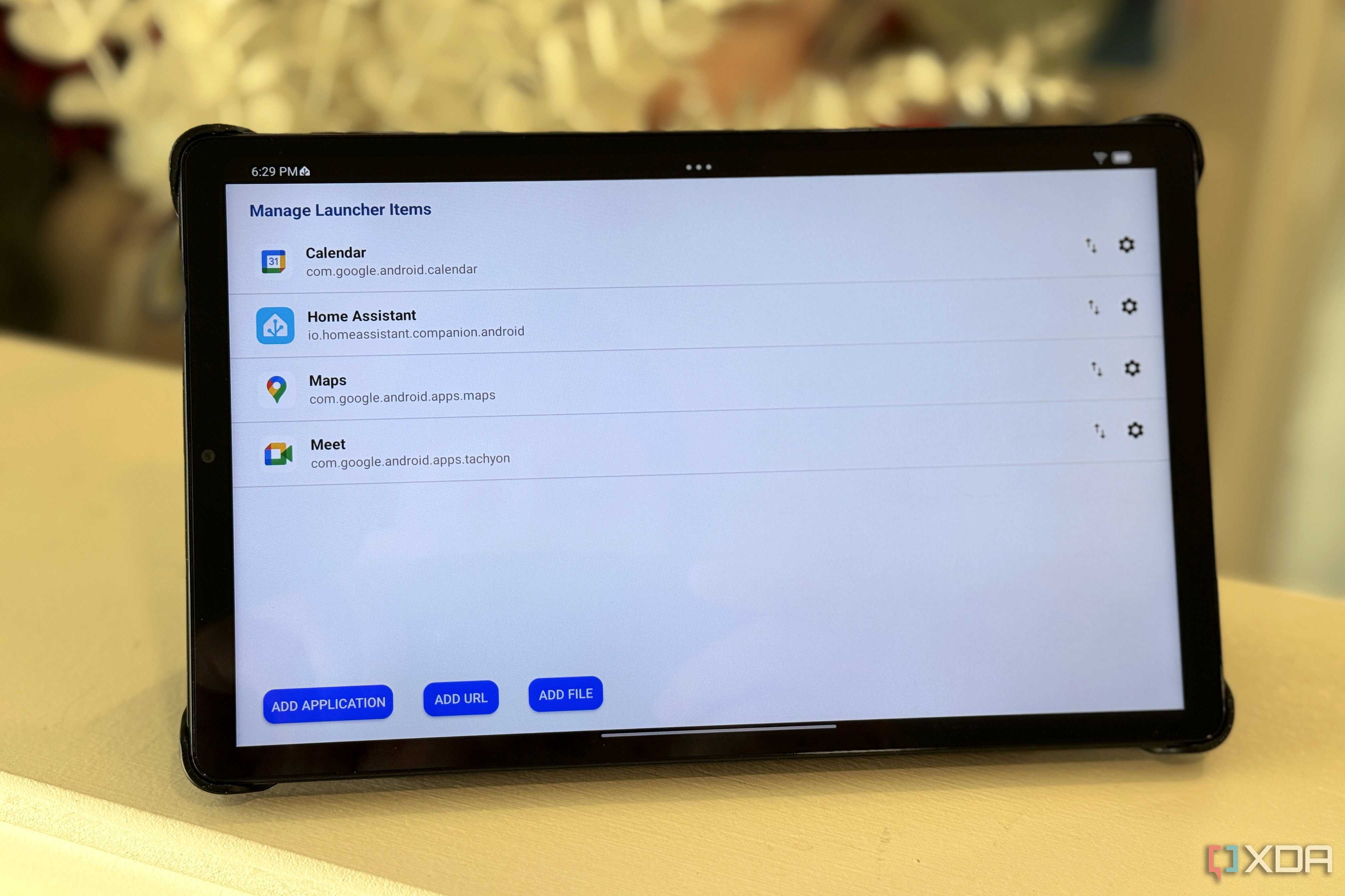 fully kiosk showing setup of custom launcher