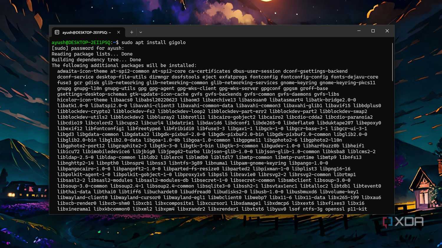 Installing Gigolo inside WSL2