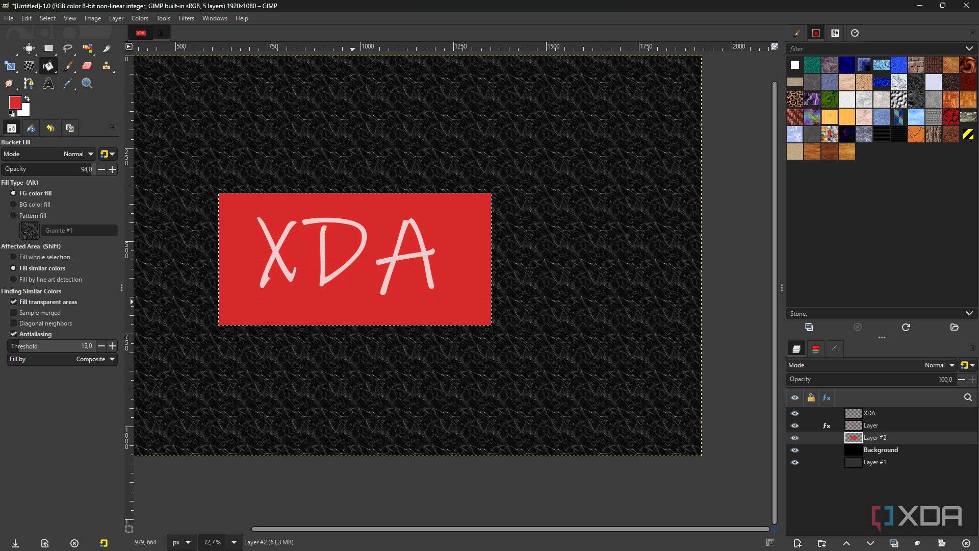 GIMP create color fill layer