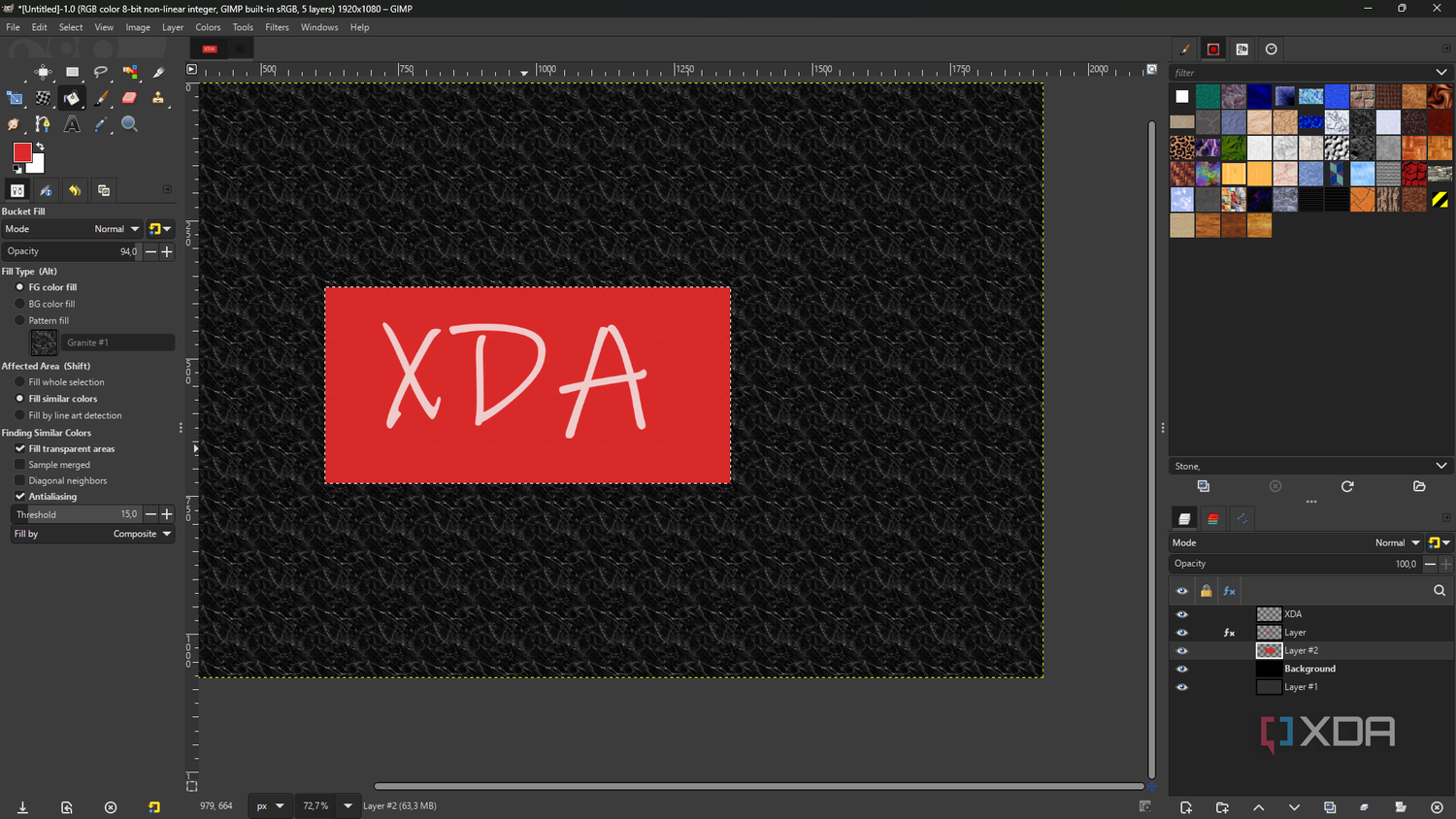 GIMP create color fill layer