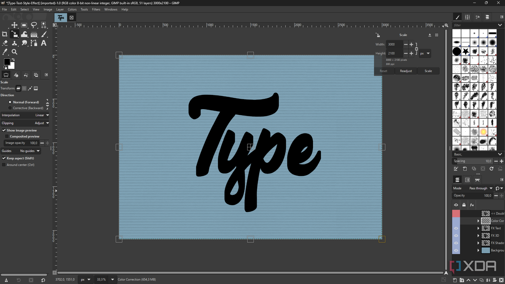 GIMP default layout