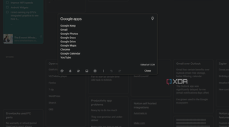 a google keep text note with google apps
