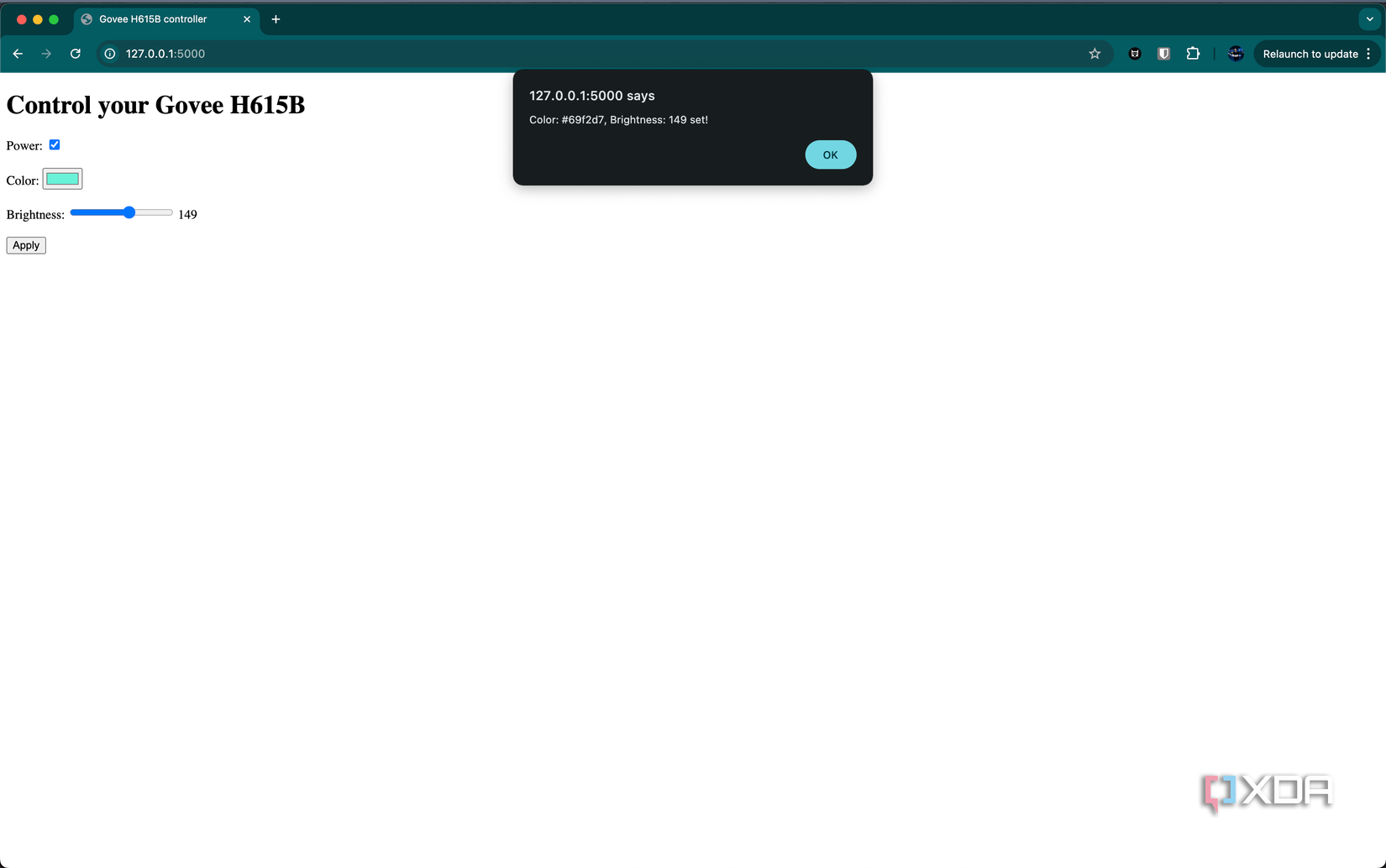 Controlling the Govee H615B through my browser