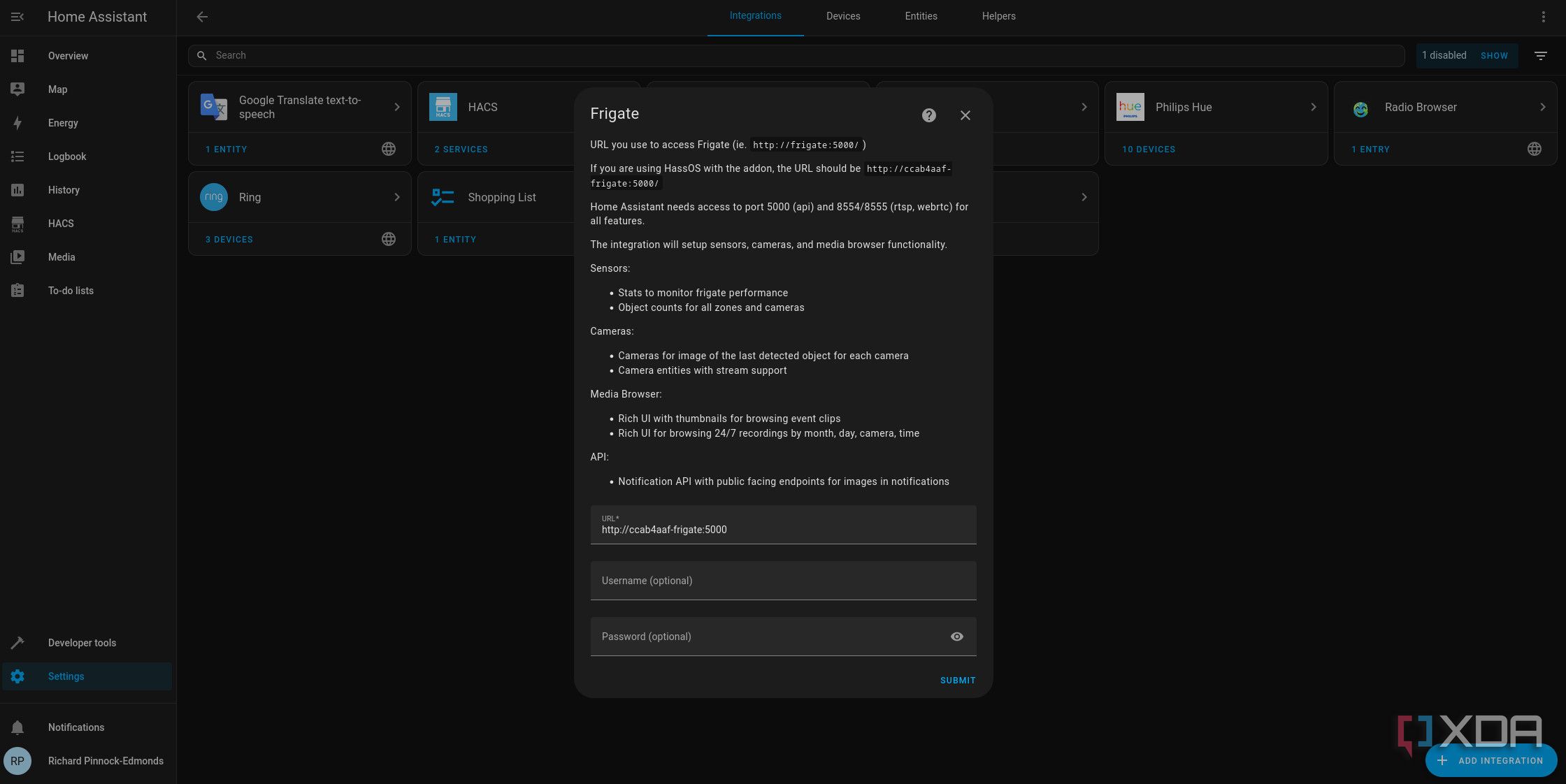 Installing Frigate on Home Assistant through HACS