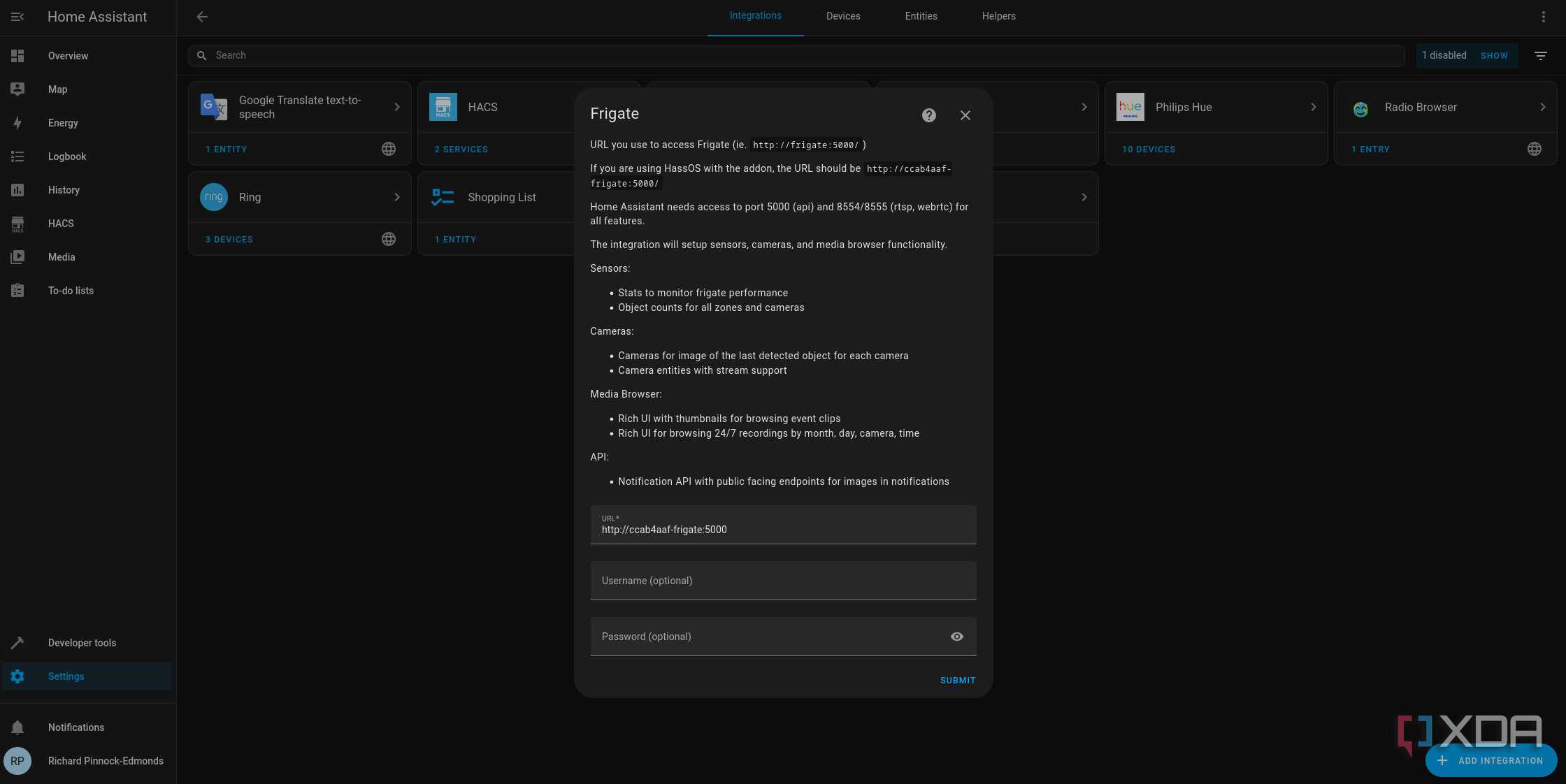 Installing Frigate on Home Assistant through HACS