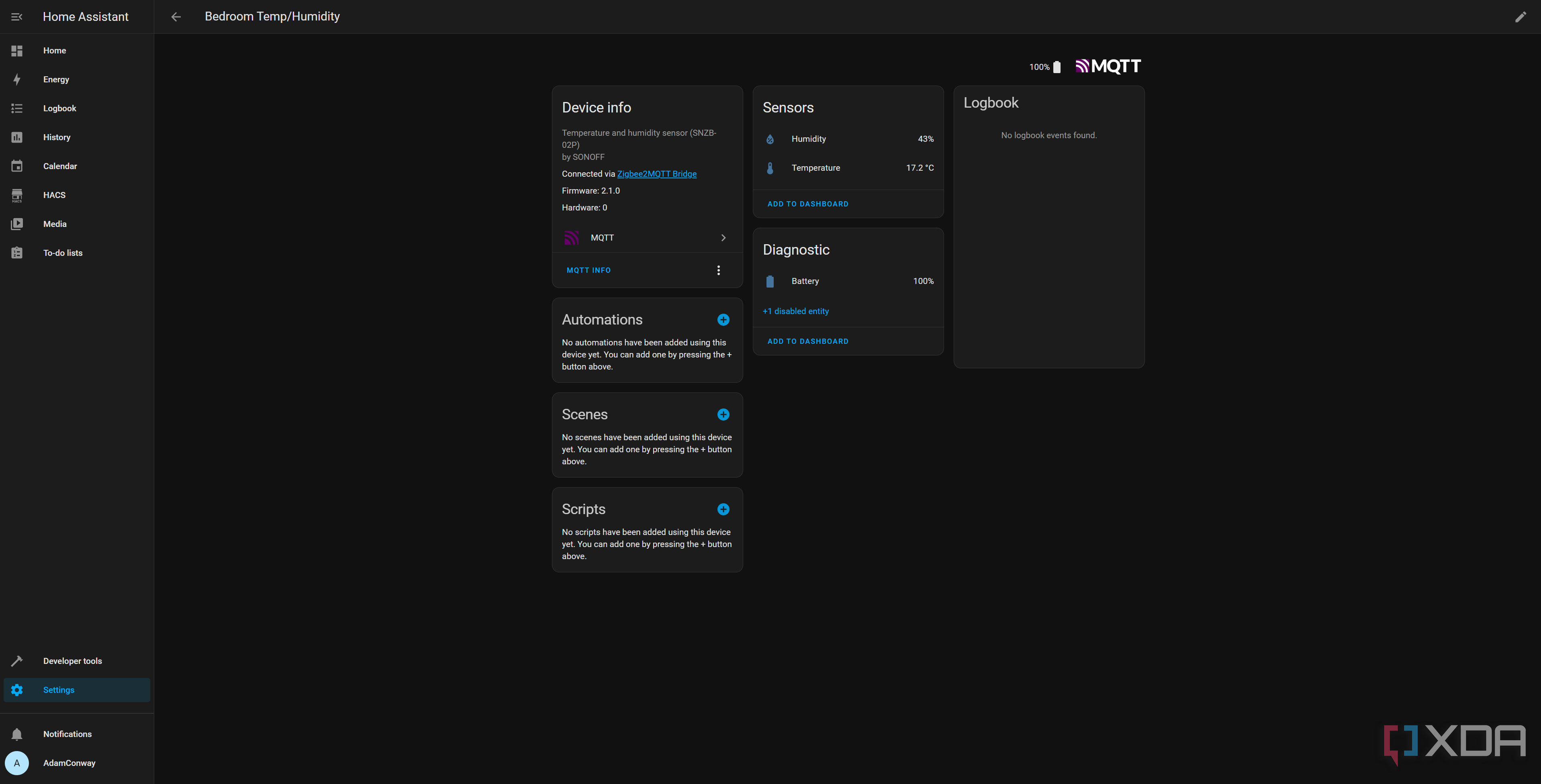 MQTT Home Assistant integration