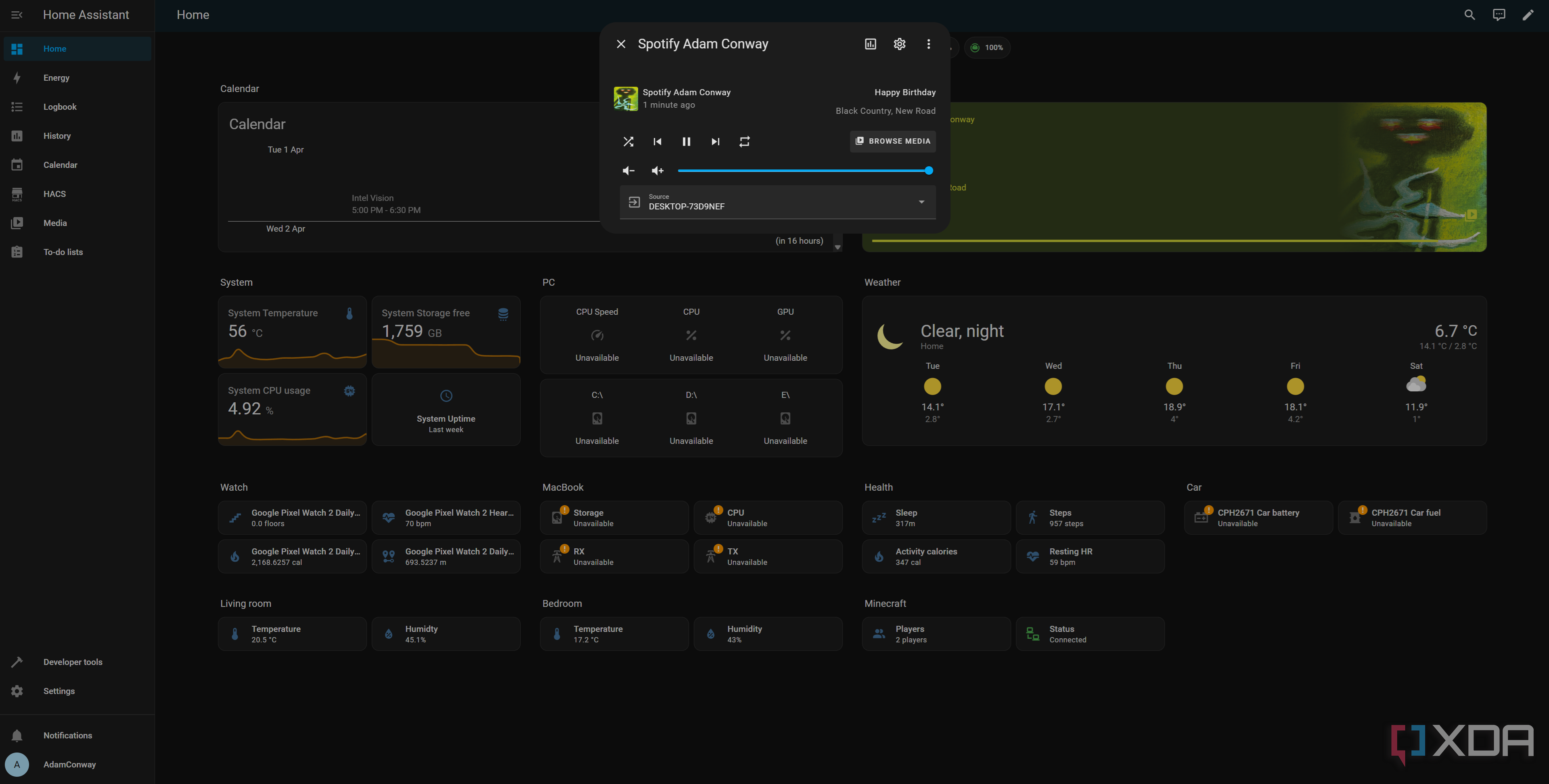 Home Assistant Spotify integration