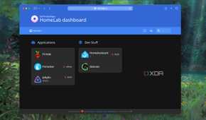Screenshot of Homer Dashboard in Dark Mode
