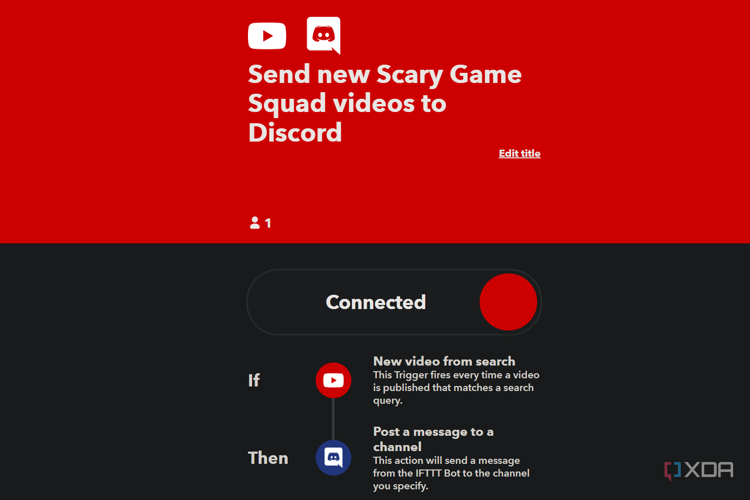 ifttt applet for youtube search notifications
