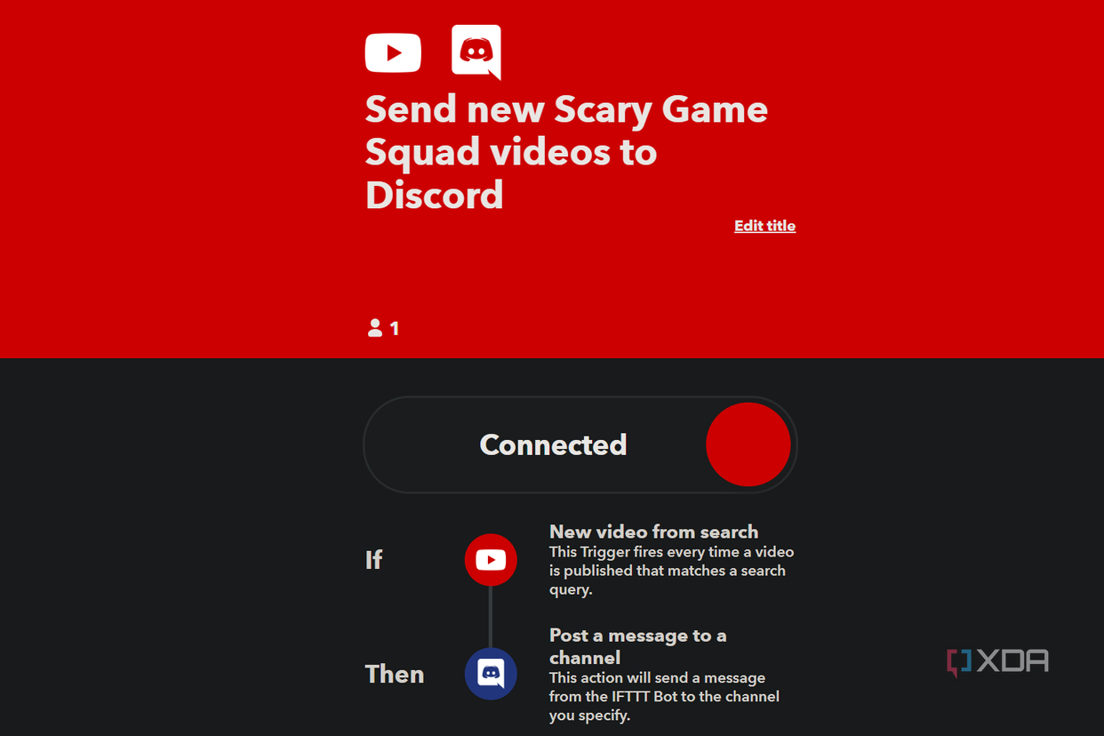 ifttt applet for youtube search notifications
