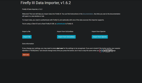 import options in firefly iii