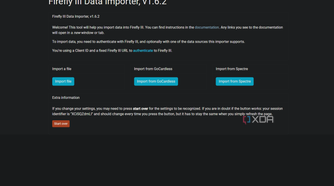 import options in firefly iii