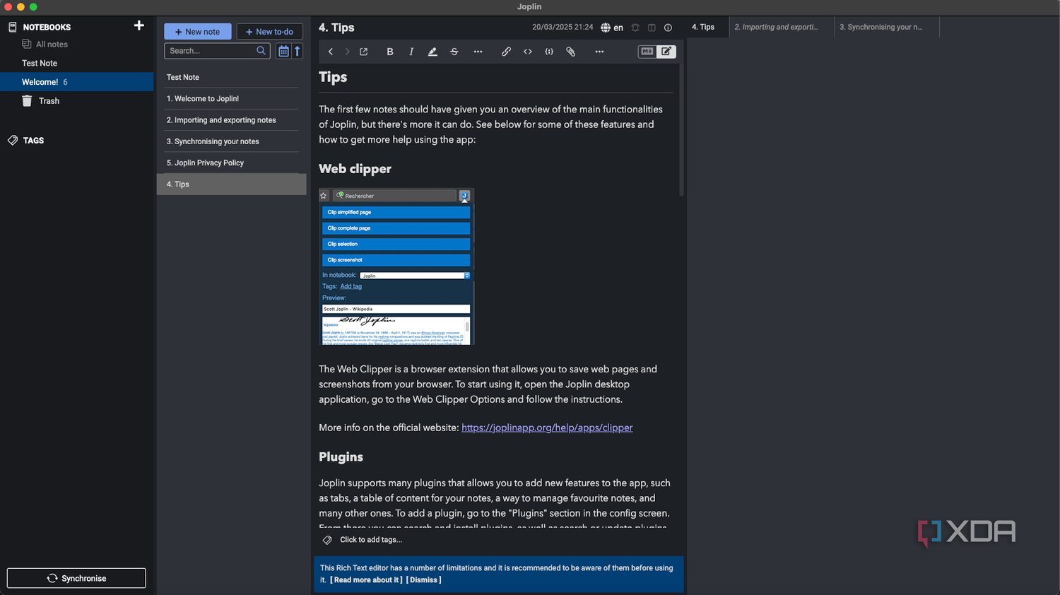 The Jopling Template plugin in action.