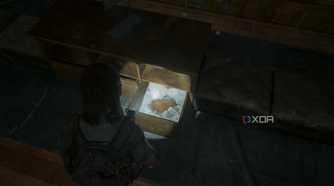 A screenshot from the game The Last of Us Part II, showing Ellie looking at an empty drawer.