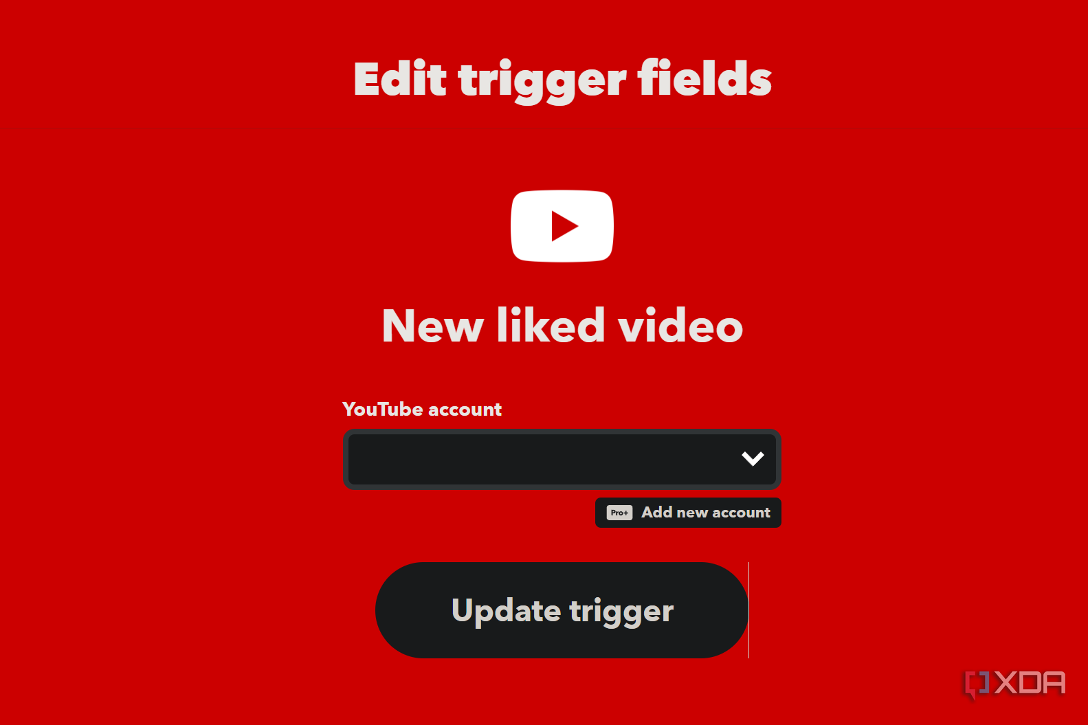 liked video trigger on ifttt
