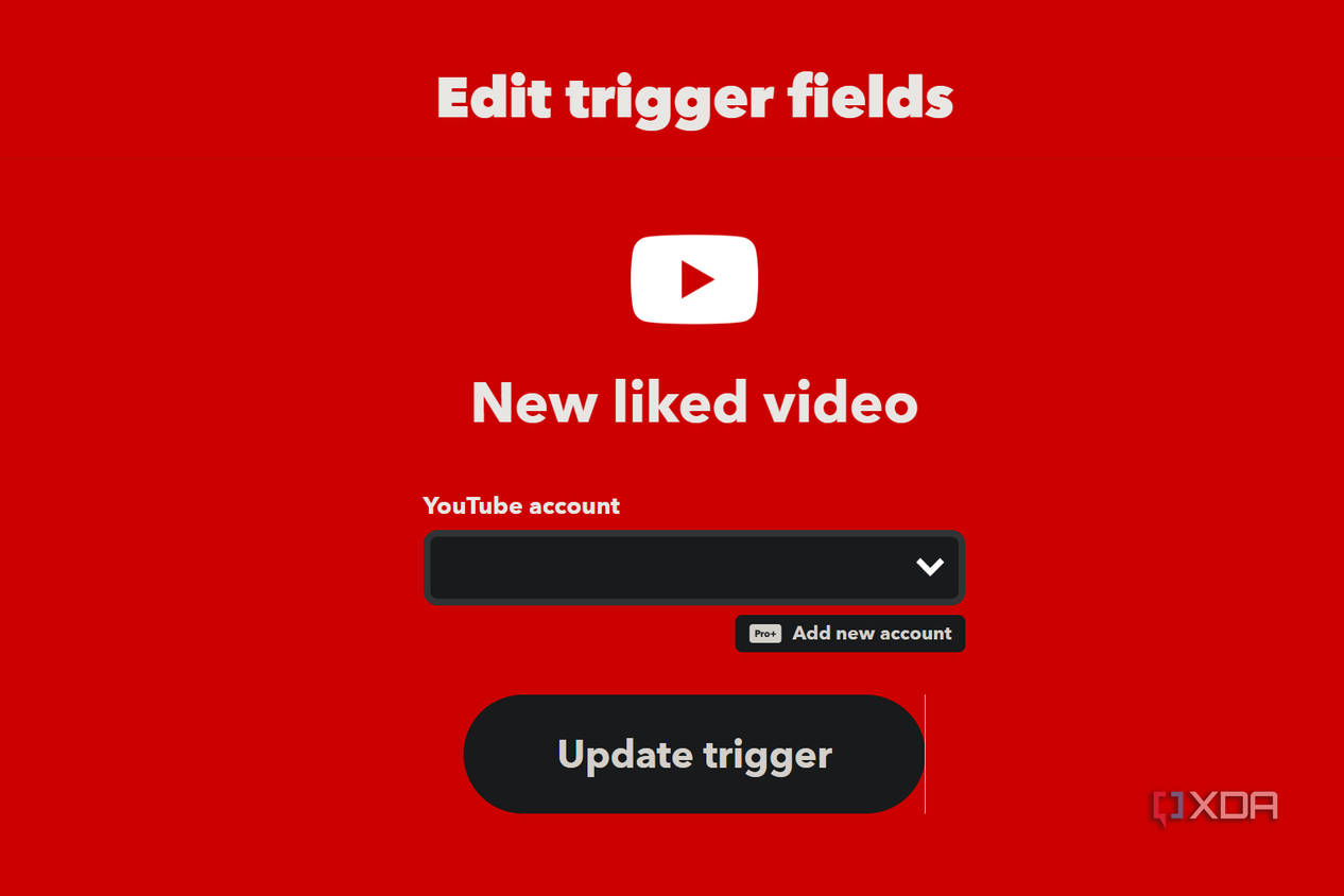 liked video trigger on ifttt