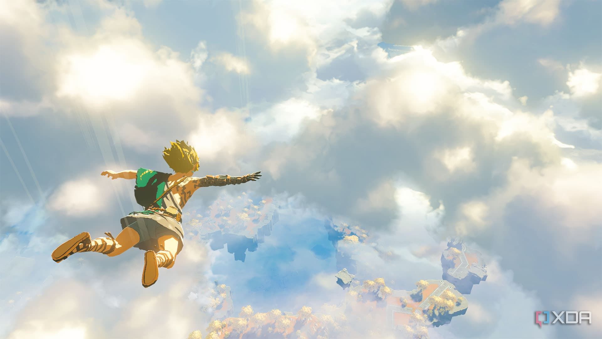 Link skydiving at the beginning of The Legend of Zelda: Tears of the Kingdom.