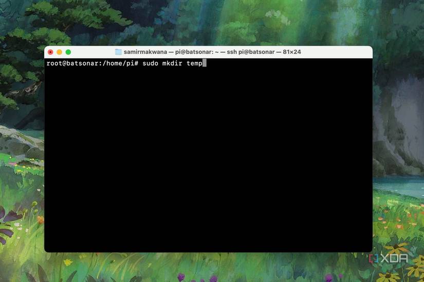 Make a temporary directory from Terminal