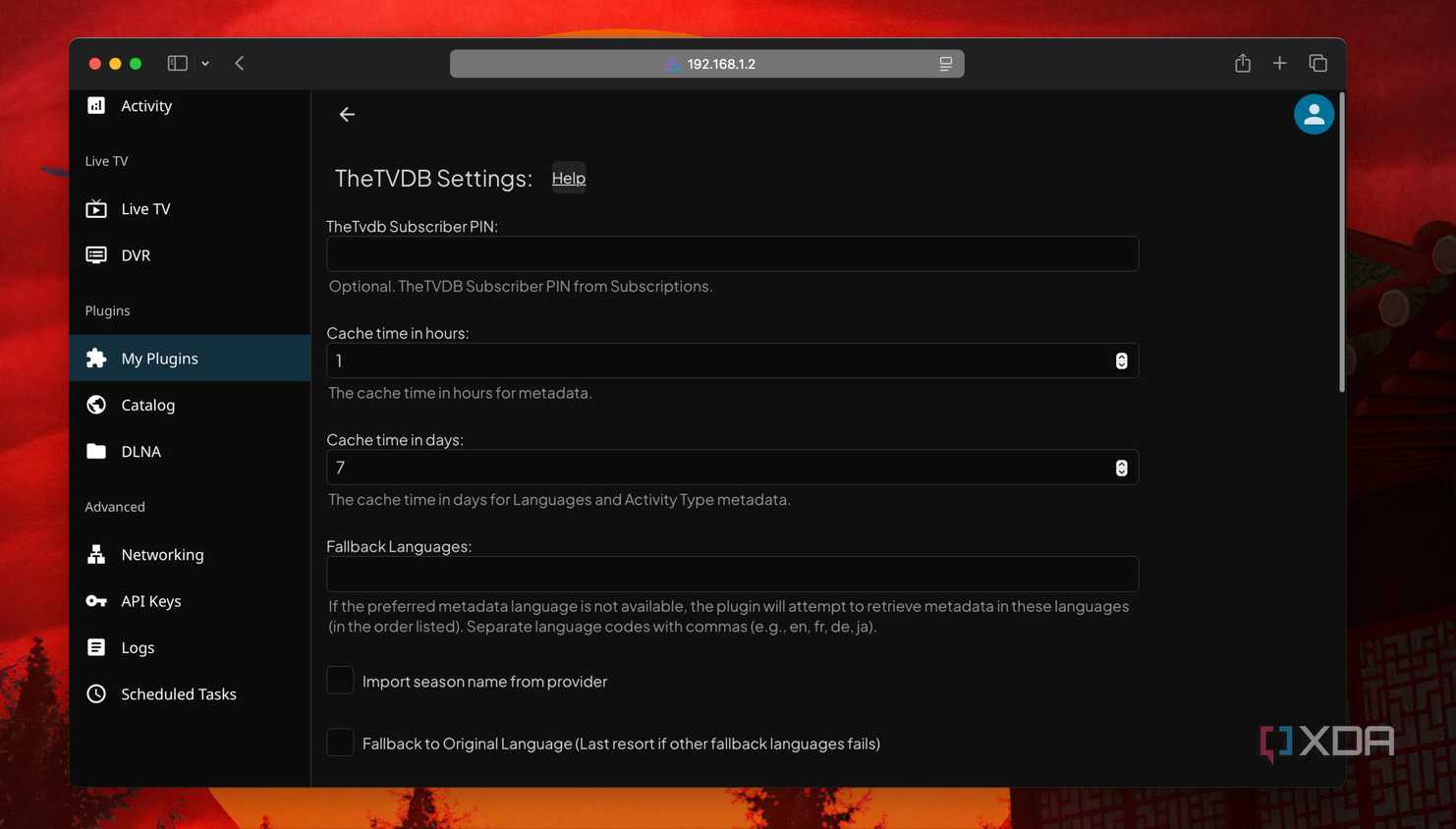 Make custom settings in Jellyfin plugin