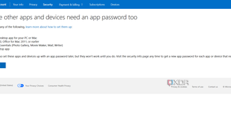 Microsoft account password authentication