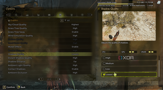 Low shadow settings Monster Hunter Wilds
