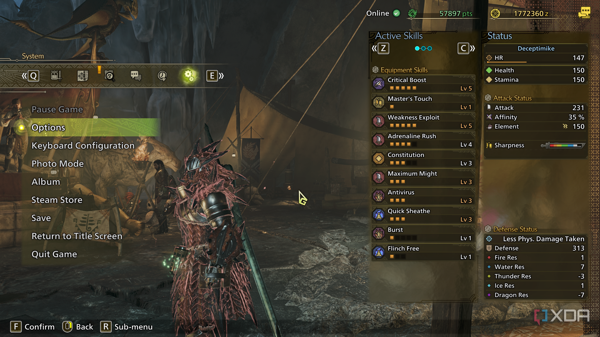 Accessing in-game Monster Hunter Wilds settings
