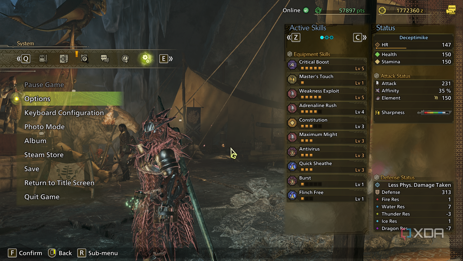 Accessing in-game Monster Hunter Wilds settings